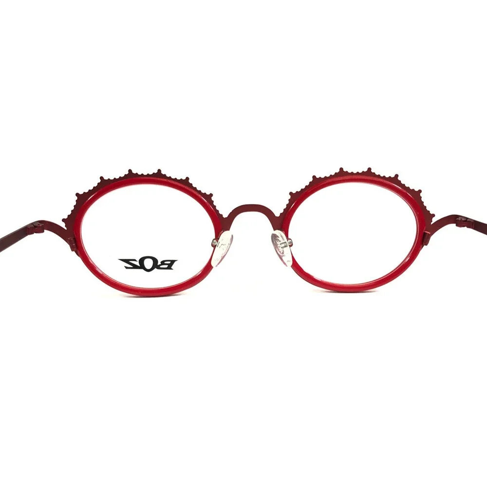 BOZ by J.F. Rey Eyeglasses Frames LAMOUR 3090 Shiny Red Taupe Oval 45-23-140